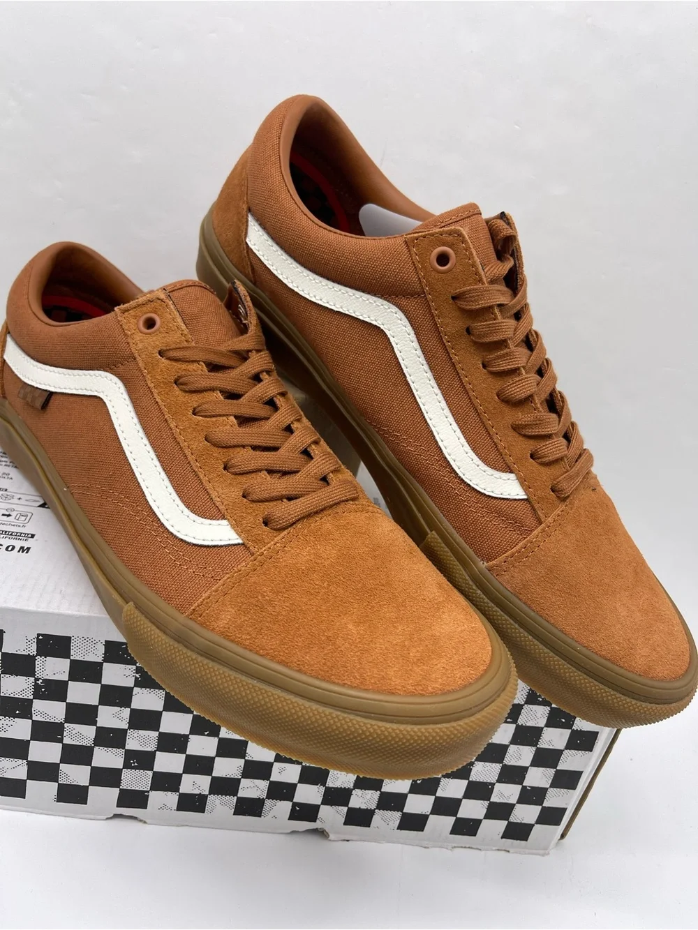 Vans Brown Suede & Canvas Low Top Sneakers with White Stripe